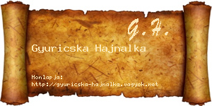Gyuricska Hajnalka névjegykártya